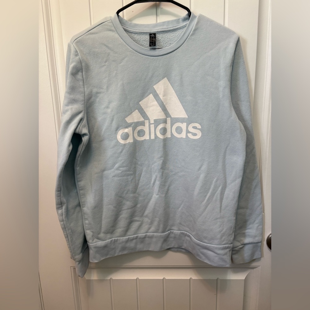 Adidas Golf Light Blue Crewneck Sweater with logo. Size Medium.